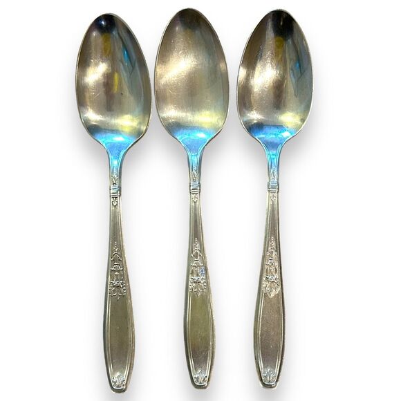 1847 Rogers Bros Ambassador Serving Spoons 8 1/4" Flatware Set of 3 - Picture 1 of 9